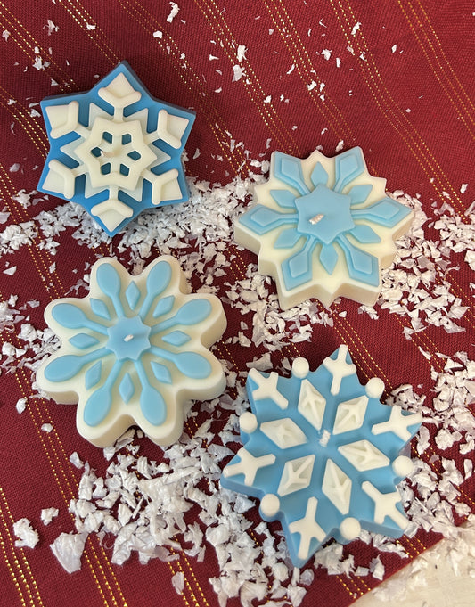 Vela decorativa • Copos de nieve