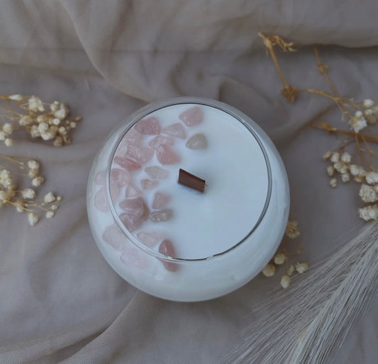 Vela aromática · Gemas decorativas
